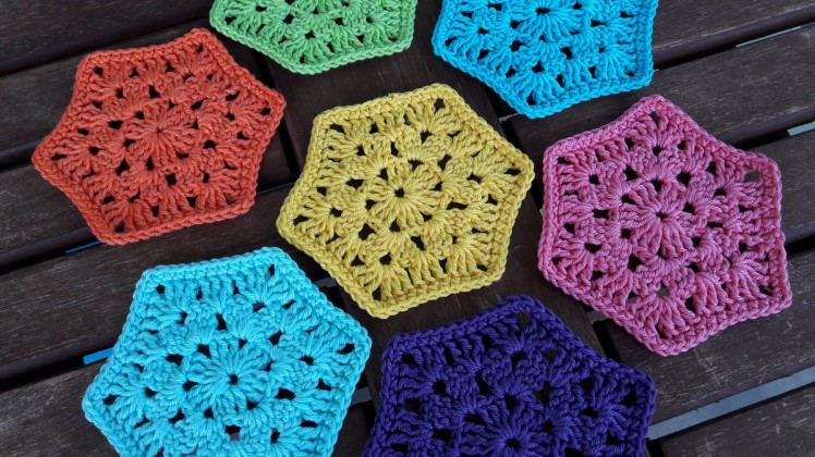 hexagone-granny-square-crochet-coton-colore